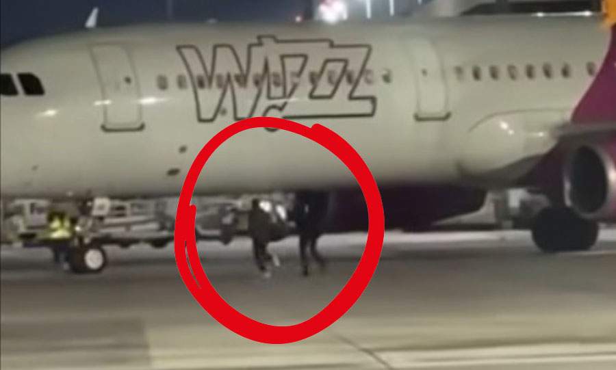 Vidul din capul românilor care au alergat pe pistă, la un pas să aspire avionul cu totul