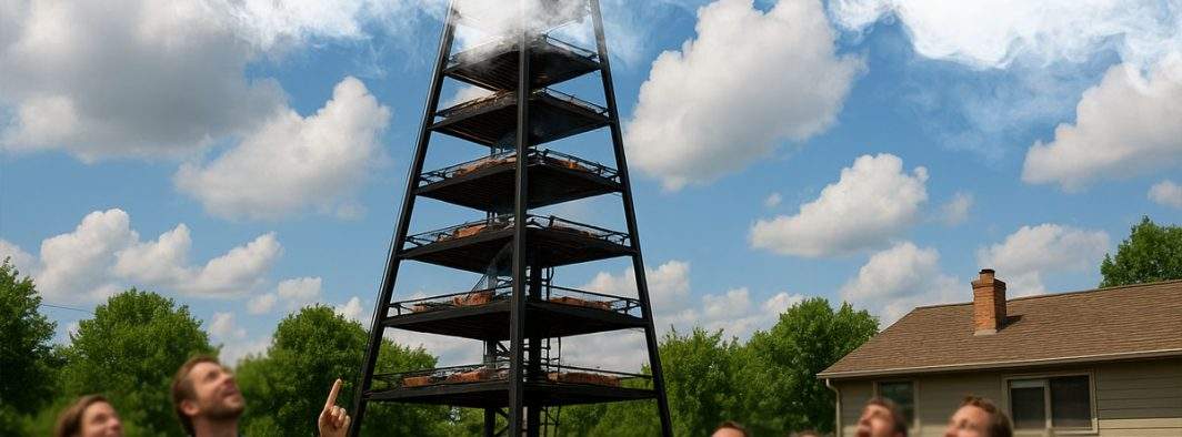 Cel mai înalt grătar din lume, inaugurat la Popeşti. „E un adevărat sfârâie-nori”