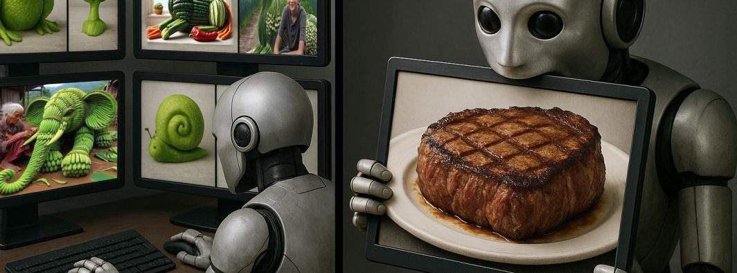 După o zi grea de generat sculpturi din legume, un AI a ajuns acasă şi şi-a generat o ceafă de porc