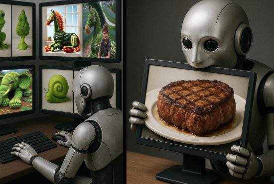 După o zi grea de generat sculpturi din legume, un AI a ajuns acasă şi şi-a generat o ceafă de porc