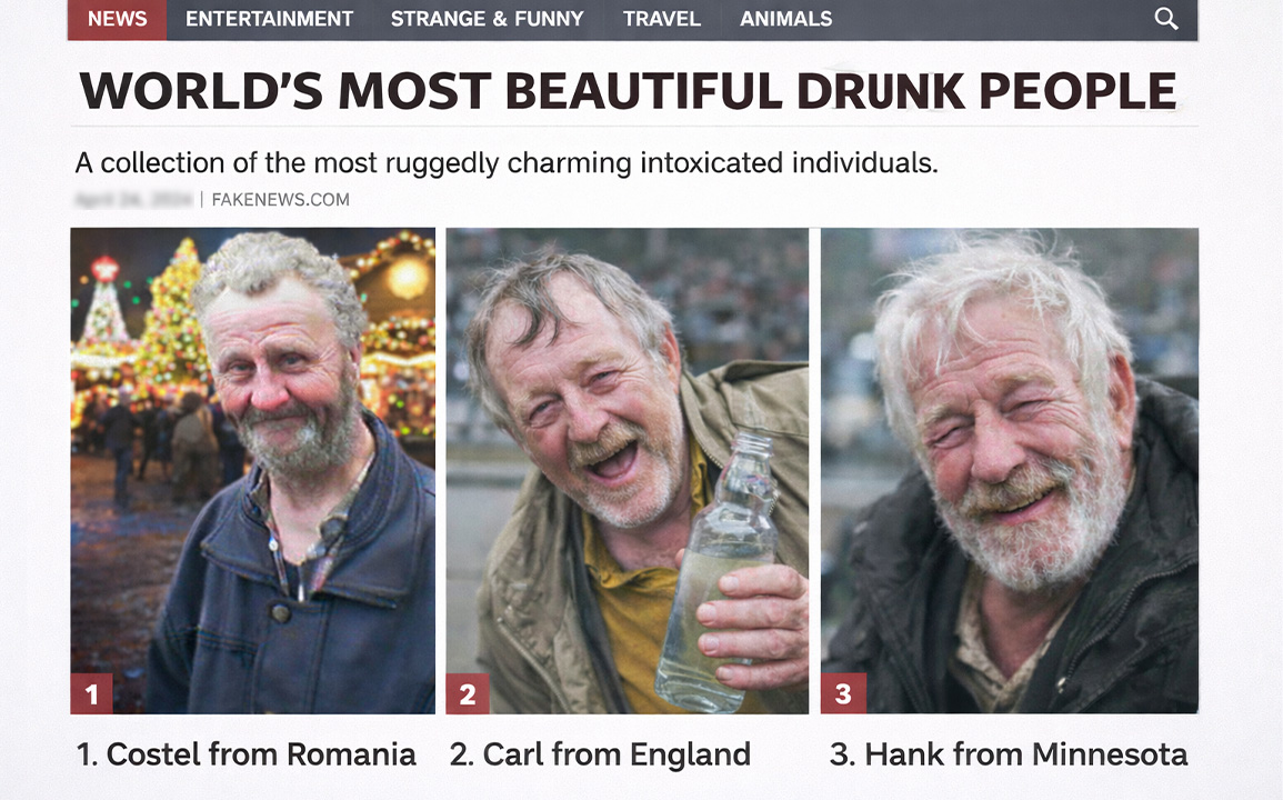 Nea Costel, votat cel mai frumos beţiv din lume după ce s-a făcut muci la târgul din Craiova