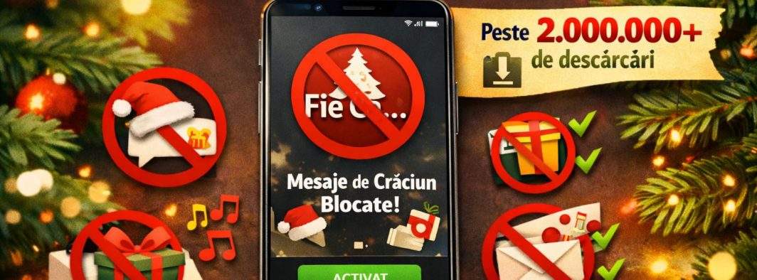 Aplicația care blochează mesajele de Crăciun, record de descărcări în Google Play