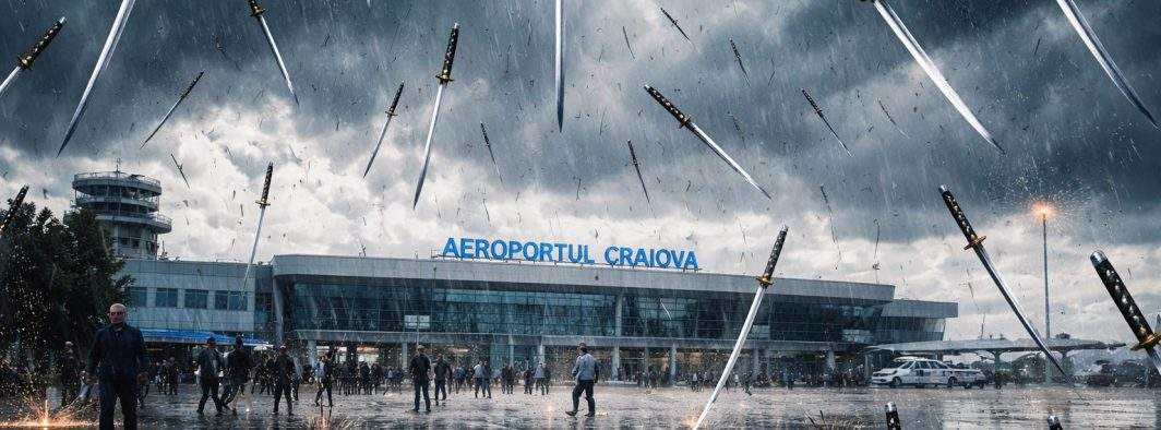 Zboruri anulate la Craiova din cauza condițiilor meteo: plouă cu săbii pe pistă