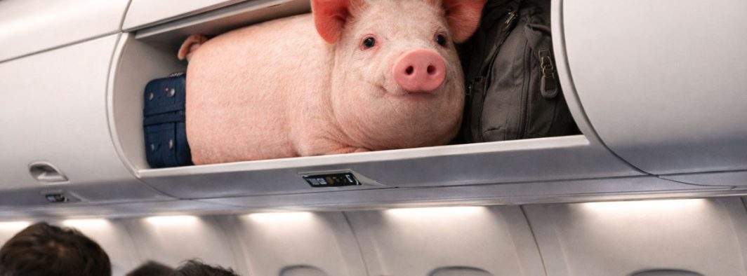 A dat lovitura! Un român creşte porci dreptunghiulari, mult mai uşor de luat în avion