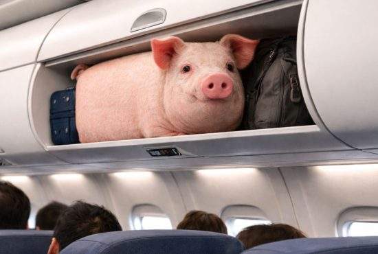 A dat lovitura! Un român creşte porci dreptunghiulari, mult mai uşor de luat în avion