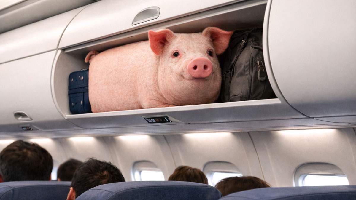 A dat lovitura! Un român creşte porci dreptunghiulari, mult mai uşor de luat în avion