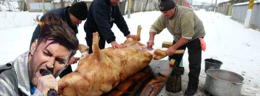 Cruzime fără margini! Un român sadic a asomat porcul folosind muzica lui Smiley