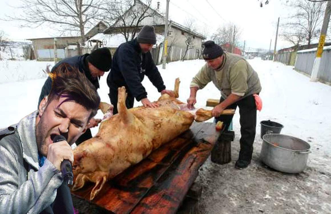 Cruzime fără margini! Un român sadic a asomat porcul folosind muzica lui Smiley