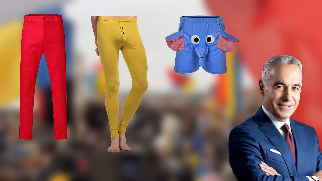 Georgescu, costum 100% patriotic la Alba Iulia: pantaloni roşii, izmene galbene şi chiloţi albaştri