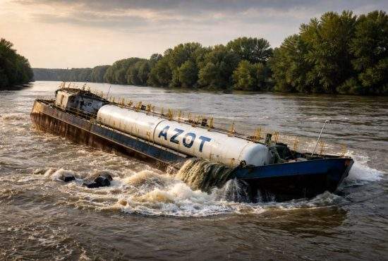 Dunărea are gust de Frutti Fresh după ce s-au scufundat în ea barje cu azot şi cu potasiu