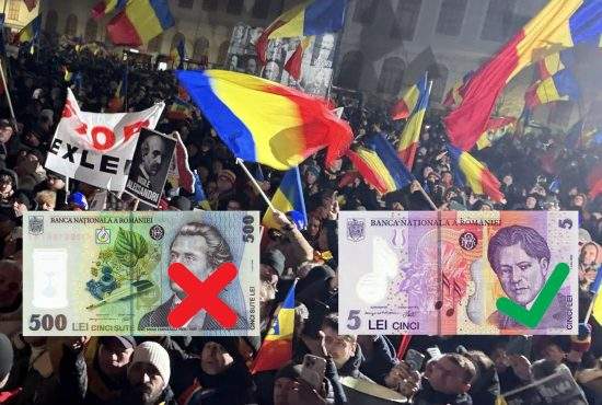 Țeapă! Protestatarii plătiți ai lui Simion au primit în loc de un Eminescu doar un Enescu