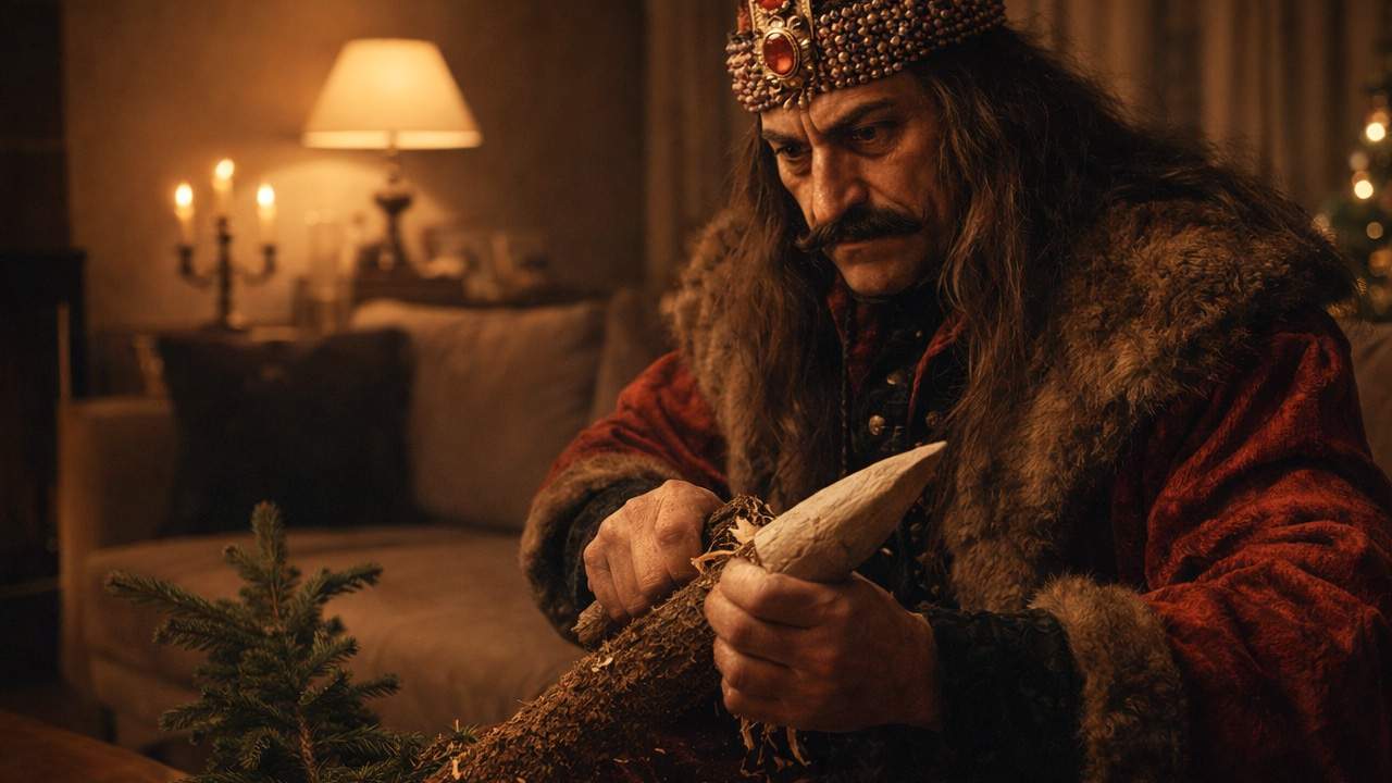 Vlad Ţepeş, pionier al reciclării: În loc să arunci bradul după Crăciun, fă o ţeapă din el!