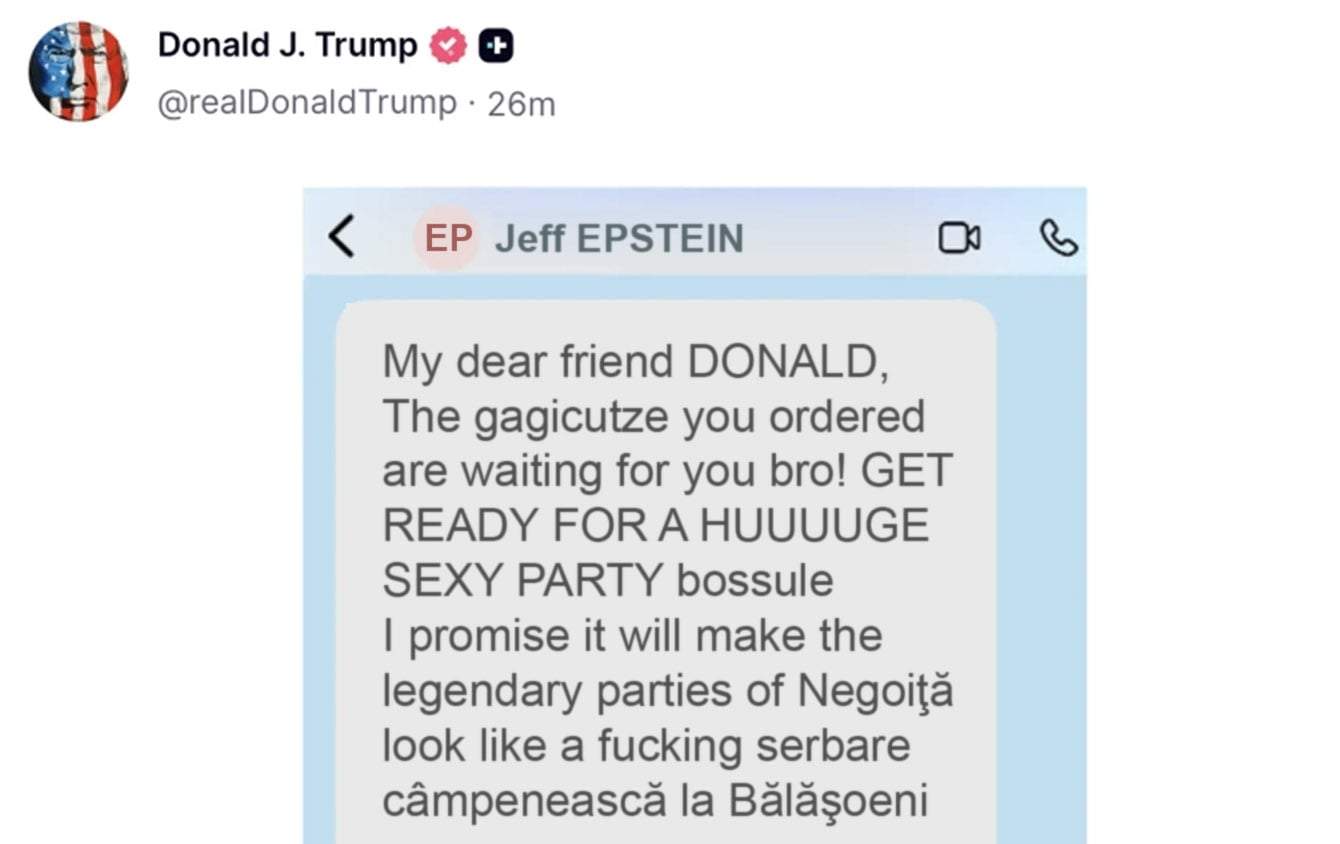 După mesaje de la Macron și Rute, Trump a postat și unul mai vechi de la Jeffrey Epstein