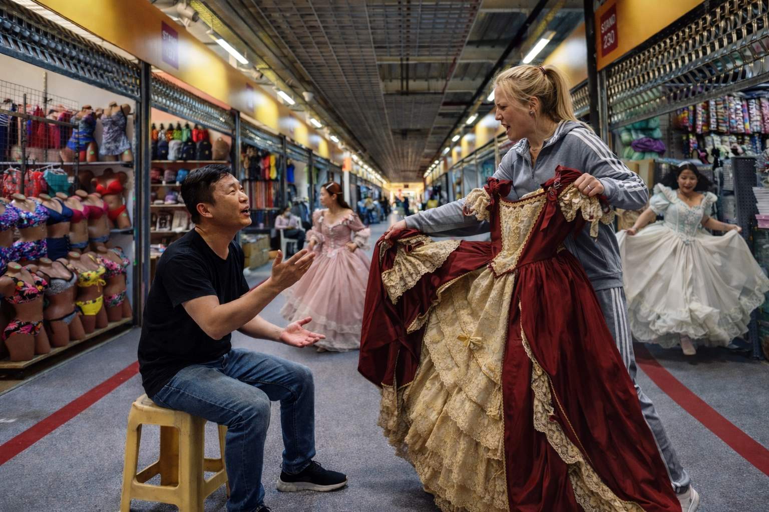 Haos în Dragonul Roşu: 850 de dive superbe încearcă să returneze ţinutele de la Balul Bridgerton