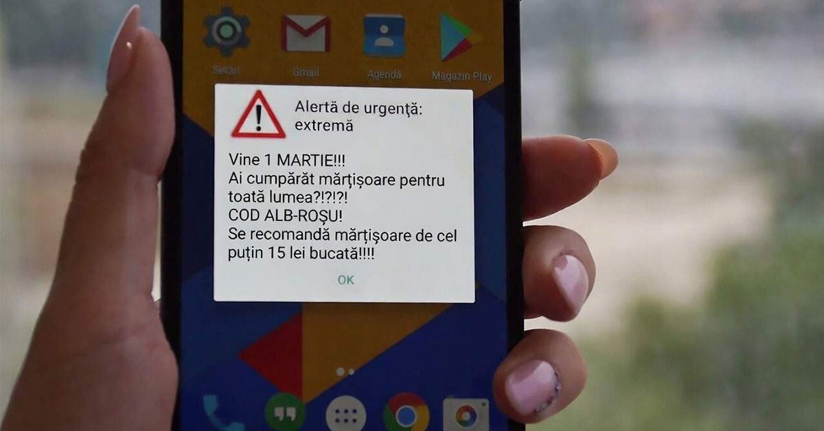 RO-Alert va trimite un mesaj la 4 dimineața că se apropie Mărțișorul