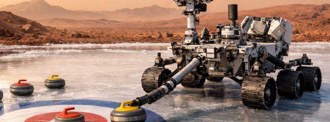 Robotul Curlingosity a găsit gheaţă pe Marte şi s-a apucat să o lustruiască