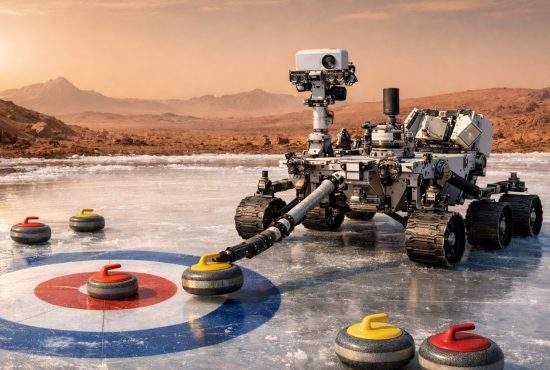 Robotul Curlingosity a găsit gheaţă pe Marte şi s-a apucat să o lustruiască