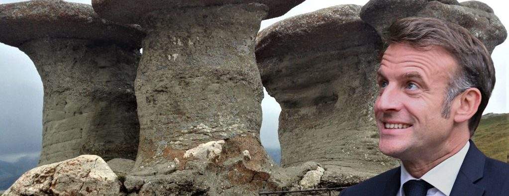 După apa din Vidraru, Macron a pus ochii pe Babele din Bucegi, că s-a plictisit de Brigitte