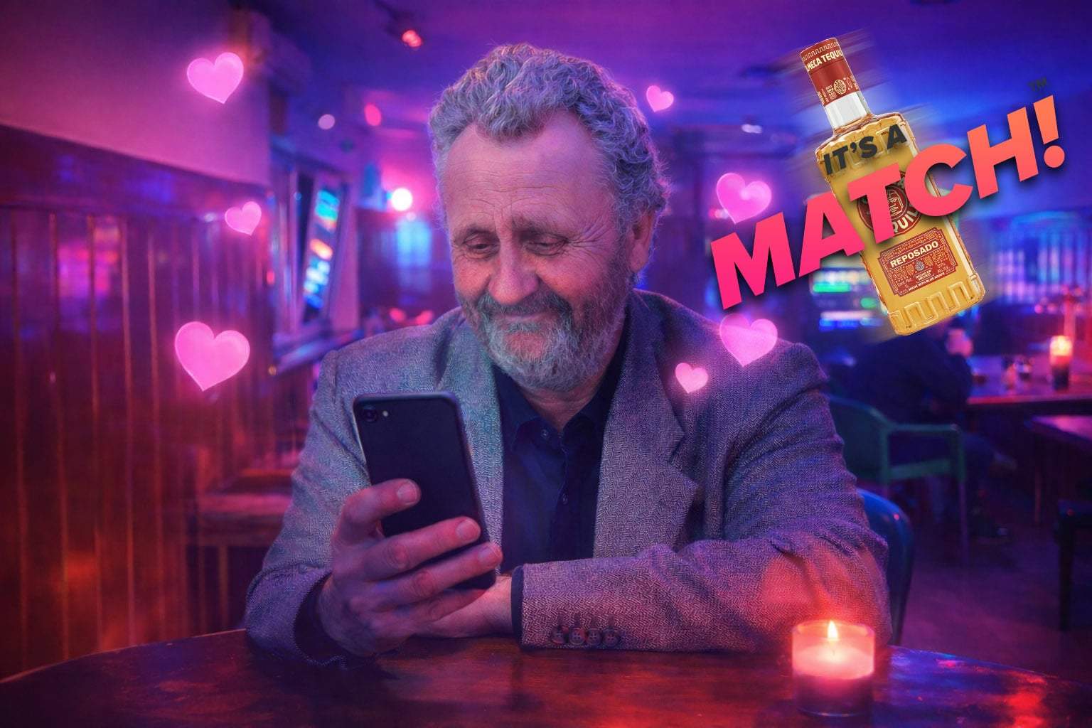 Nea Costel şi-a făcut cont pe Tinder şi are deja un match cu o sticlă de tequila