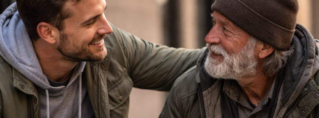 Cerşetor care spunea că are şase copii acasă, consolat de un angajat TVR: Eu am şase copii la muncă