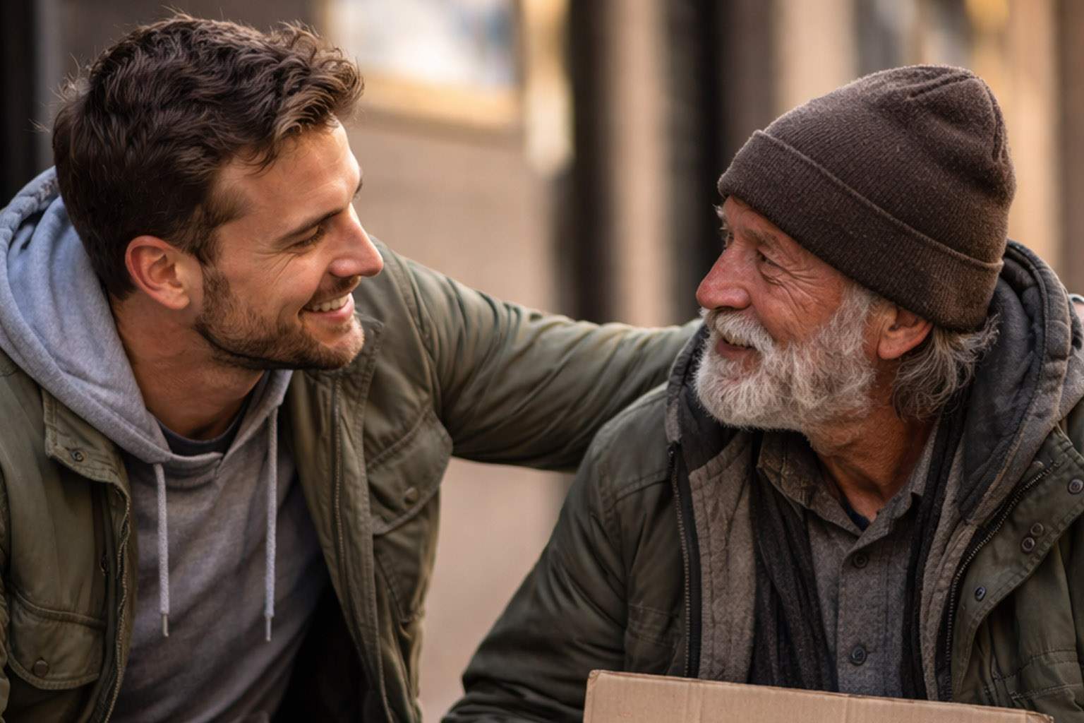 Cerşetor care spunea că are şase copii acasă, consolat de un angajat TVR: Eu am şase copii la muncă