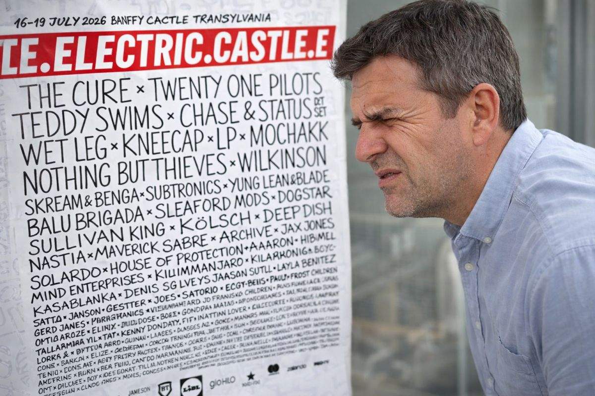 Milioane de români au descoperit că au nevoie de ochelari după ce au încercat să citească afișul Electric Castle