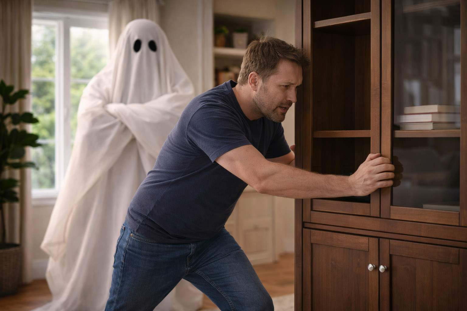 Român, bântuit de un poltergeist leneş: „Mă pune pe mine să mut mobila, că pe el îl doare spatele”