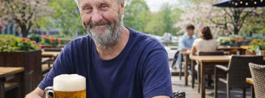 Vestitorul primăverii! Nea Costel a băut azi prima bere la terasă