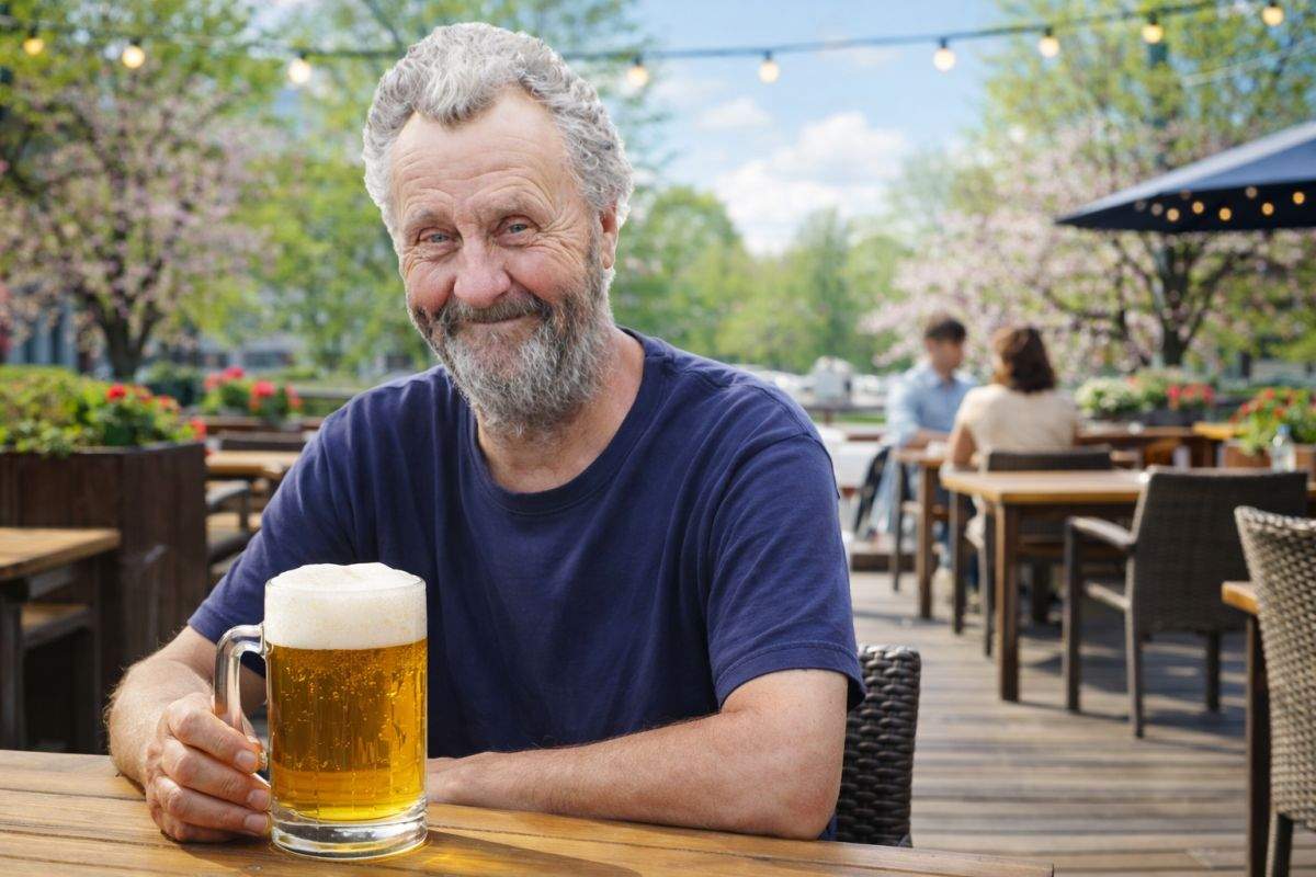 Vestitorul primăverii! Nea Costel a băut azi prima bere la terasă