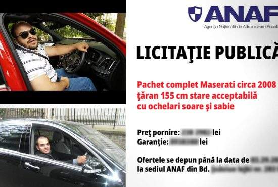 Vehicul istoric! ANAF scoate la licitaţie un Maserati cu tot cu ţăran