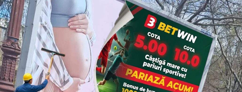 Panourile cu mesaje anticezariană din București înlocuite cu unele decente, la pariuri și videochat