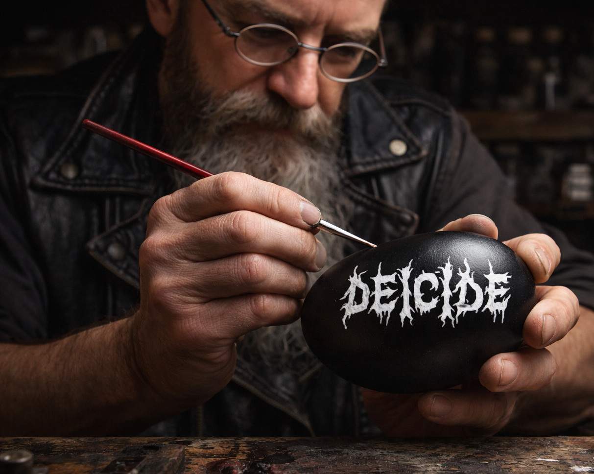 Tradiţii de Joia Mare! Rockerii fac ouă negre şi le încondeiază cu nume de trupe