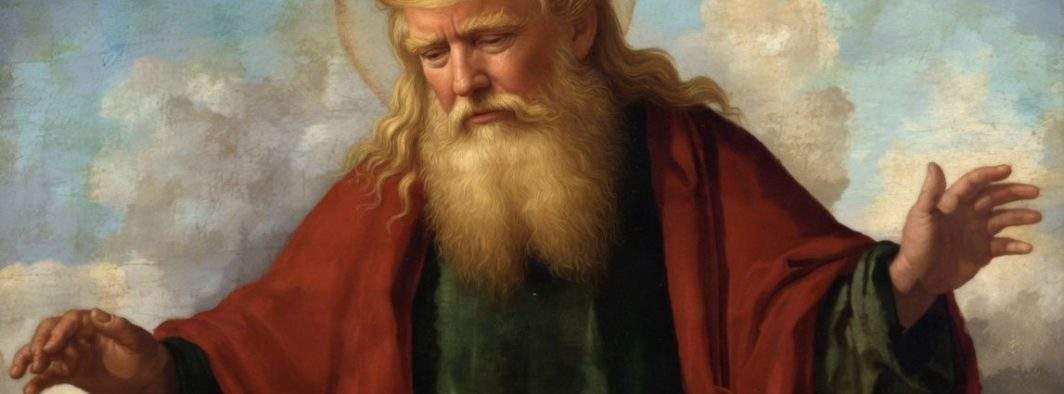 Trump a șters poza cu el în chip de Isus și a înlocuit-o cu una în care el e Dumnezeu