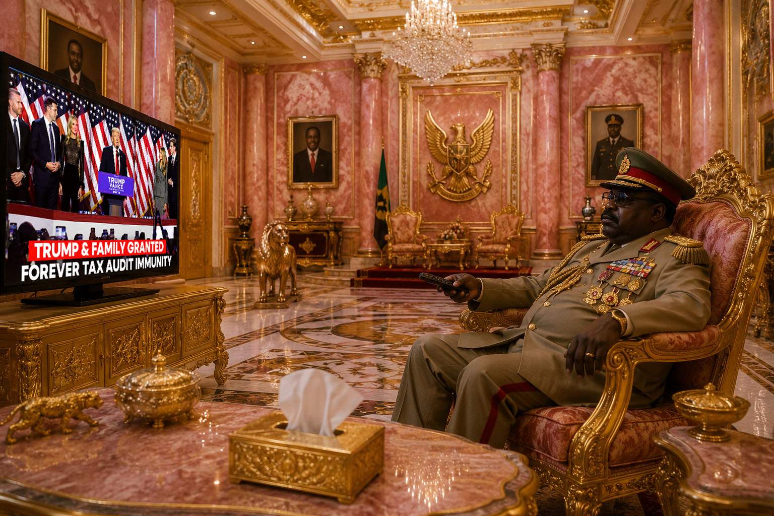 Dictator african, invidios pe Trump că nu i-a venit lui primul ideea cu imunitatea fiscală