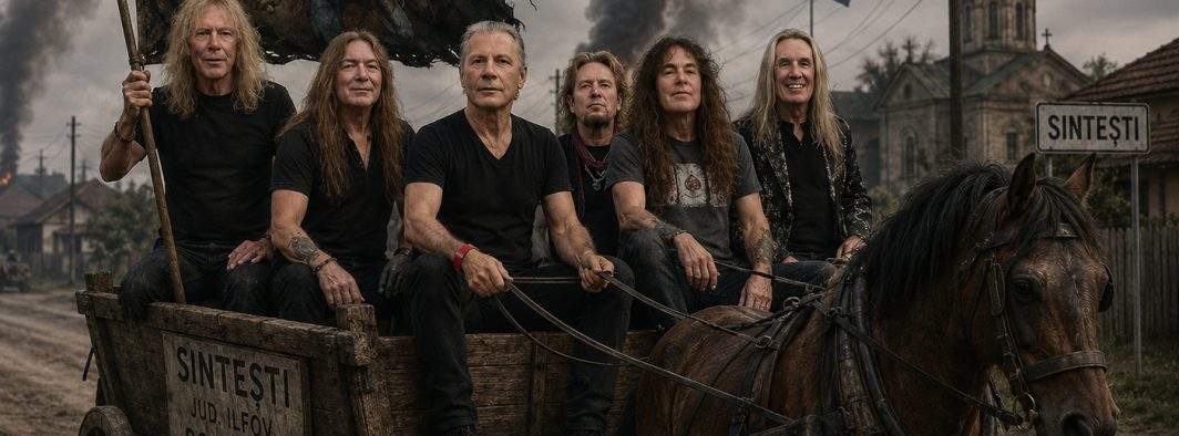 Trupa Iron Maiden, vizită surpriză la Sinteşti: “Am auzit că vă place metalul!”