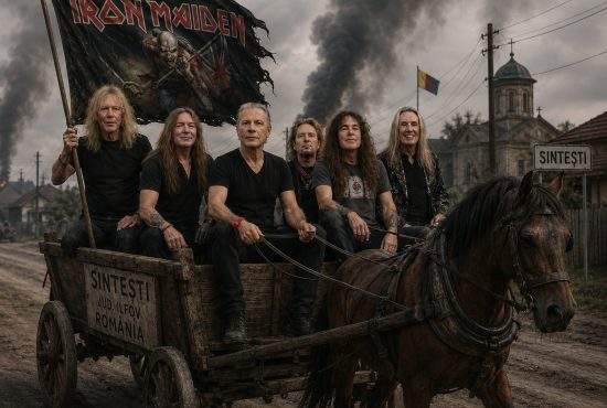 Trupa Iron Maiden, vizită surpriză la Sinteşti: “Am auzit că vă place metalul!”