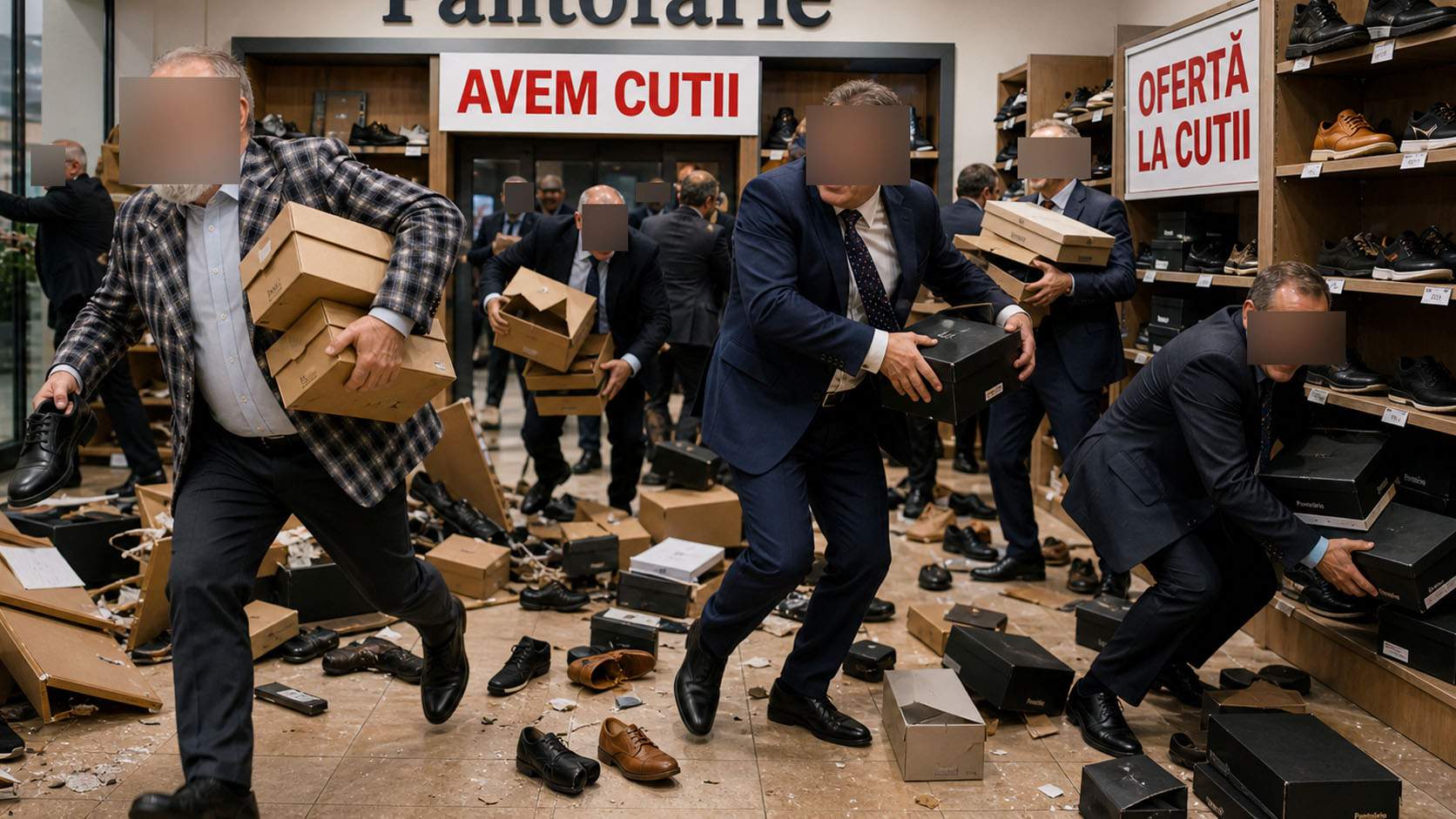 Magazinele de pantofi, luate cu asalt! Acum că e liber la furat, toată lumea caută cutii