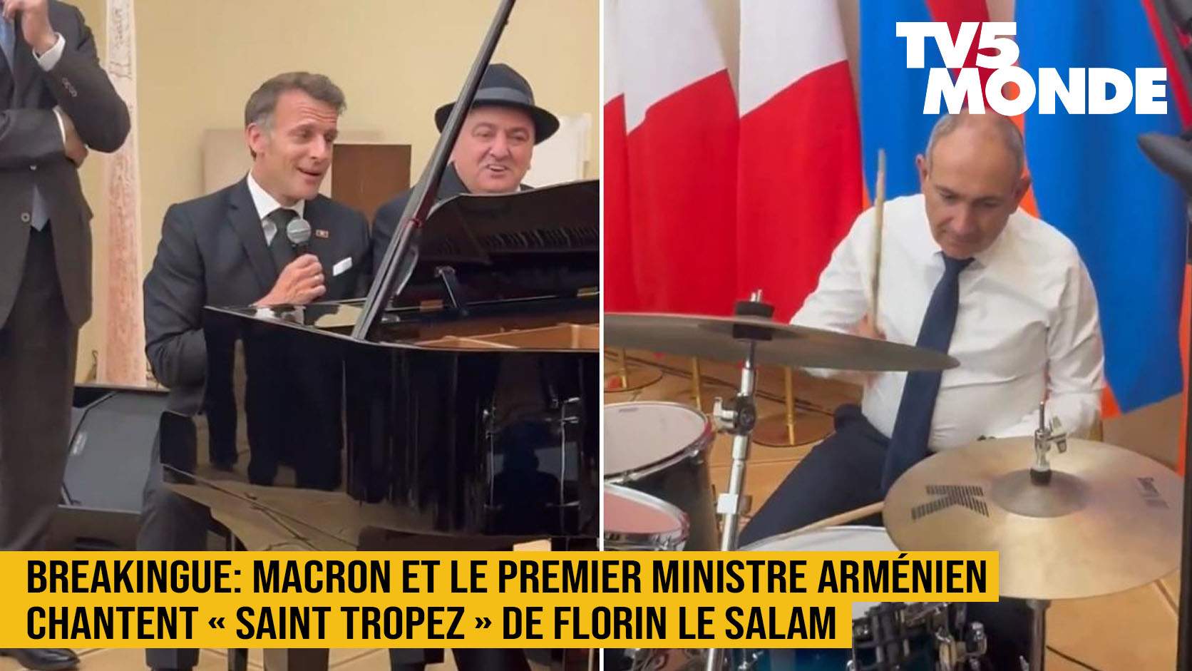 Ce nu s-a văzut la cina lui Macron cu premierul Armeniei! După „La Bohème” au dat-o pe manele