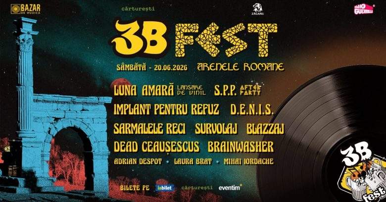 3B Fest @ Arenele Romane, 20 iunie: concerte, lansare de vinil, show de lumini şi spirit liber