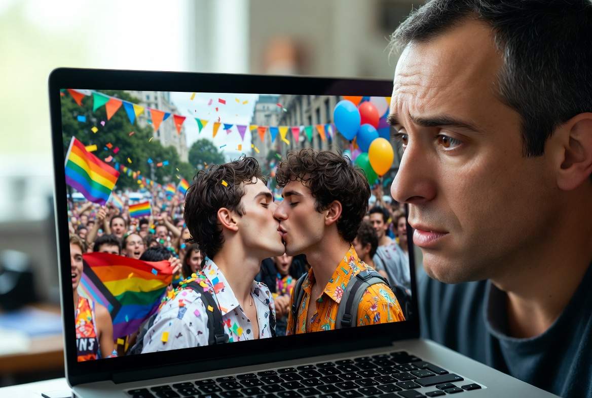 Bărbații români hetero s-au uitat și anul ăsta la parada gay să vadă cum se sărută alți bărbați