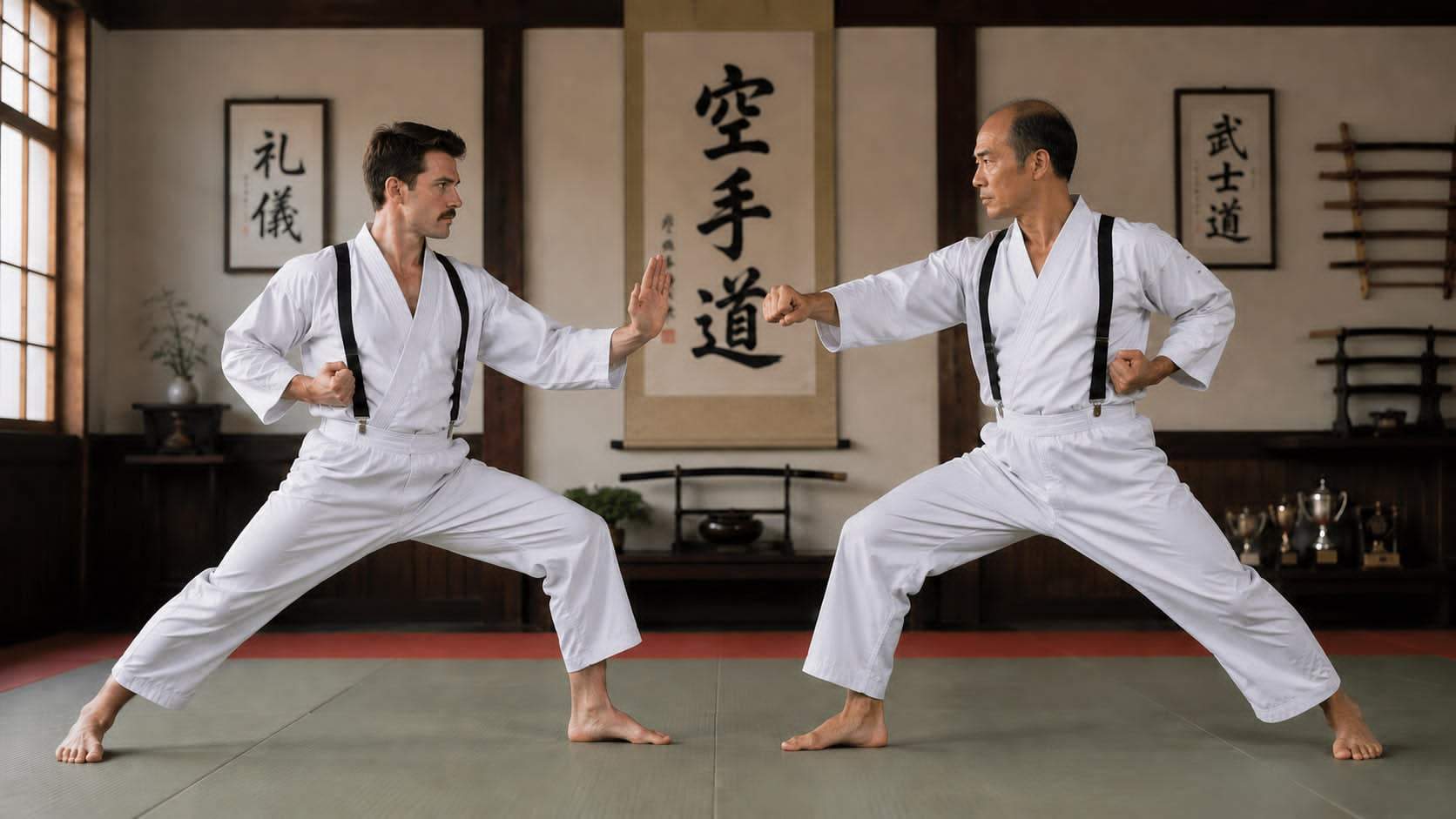 Un român a inventat un stil de karate la care se dau bretele în loc de centură