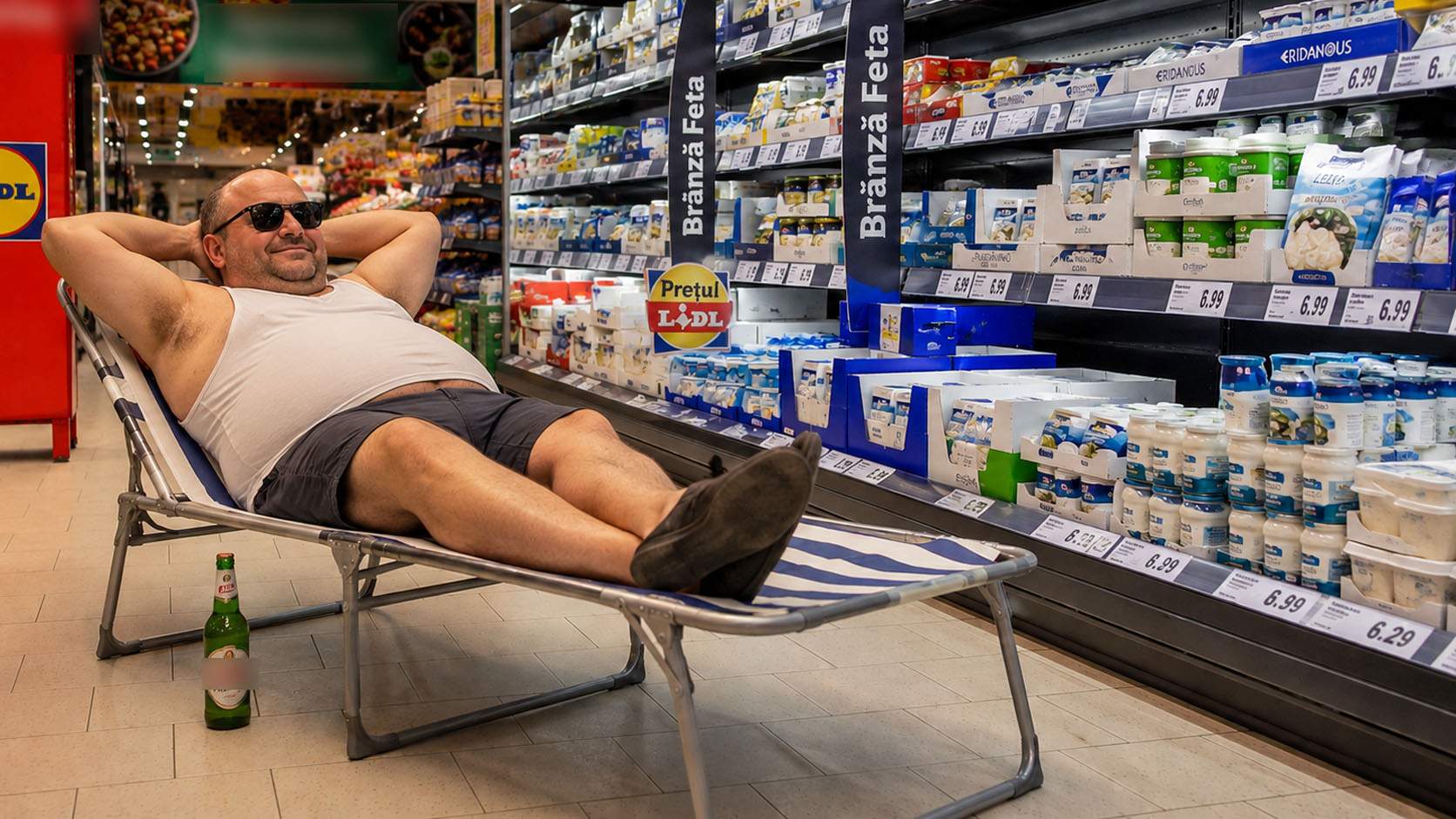 Ca să nu mai dea bani pe benzină până în Thasos, un român doarme în Lidl de săptămâna grecească