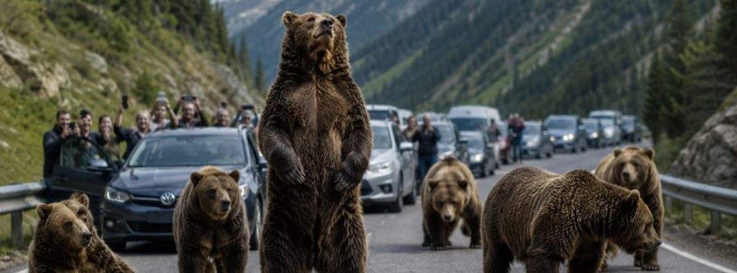 Urșii de pe Transfăgărășan au blocat șoseaua și cer pensii speciale ca să o deblocheze
