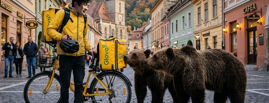 Nepalezii din Brașov, nevoiți să le dea urșilor jumătate din mâncarea livrată ca taxă de protecție