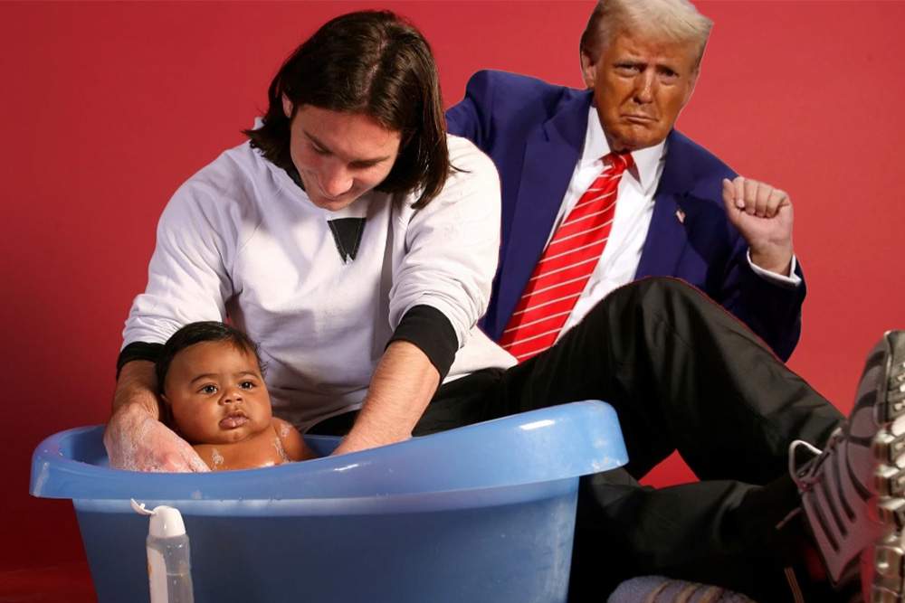 Insistent: Trump a reuşit cumva să se bage şi în poza din 2007 în care Messi îl spală pe Yamal