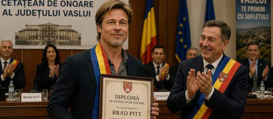 Brad Pitt, făcut cetăţean de onoare la Vaslui după ce s-a reapucat de băut