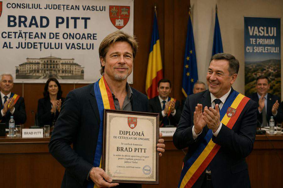 Brad Pitt, făcut cetăţean de onoare la Vaslui după ce s-a reapucat de băut