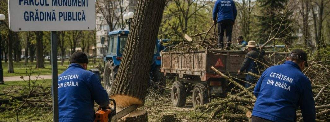 Auzind că în Galaţi se taie 900 de copaci, brăilenii s-au mobilizat şi au tăiat 1.000