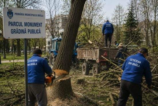 Auzind că în Galaţi se taie 900 de copaci, brăilenii s-au mobilizat şi au tăiat 1.000