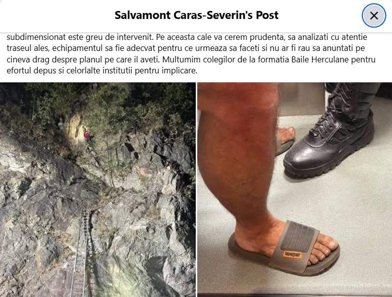 Cocalarii au asaltat Salvamont după postarea cu turistul în șlapi: „Ce model de șlapi avea?”